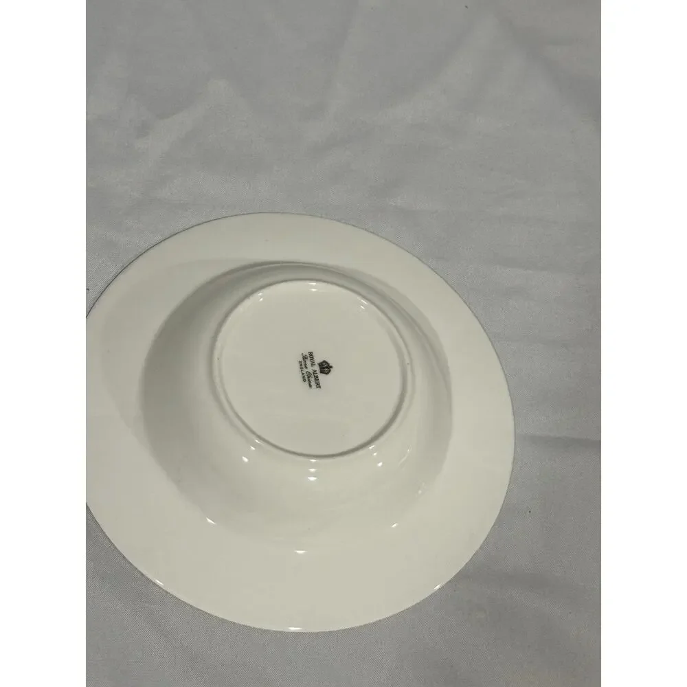 Royal Albert Black Rose Fine Bone China England 8” Rim Soup Bowls – Set of 8